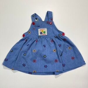 Vintage 90s Precious Petals‎ Denim Dress